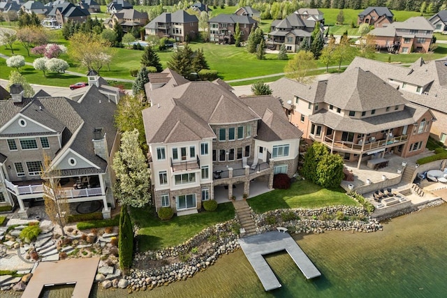 aerial view featuring a residential view