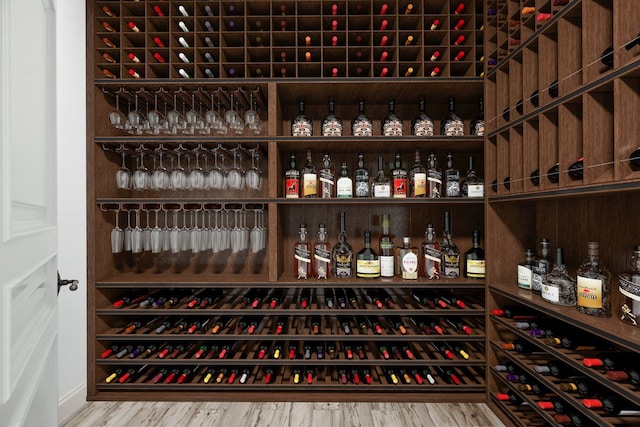 8393 Boulder Shores Dr, South Lyon, MI 48178 - wine area with wood finished floors