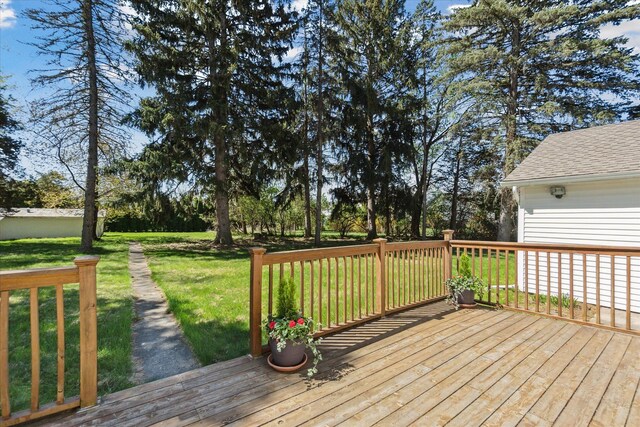 deck with a yard