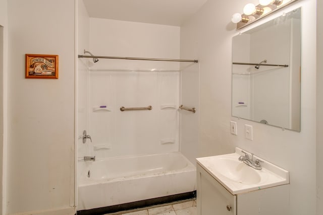 1636 N Grand Traverse St, Flint, MI 48503 - full bath featuring tile patterned floors, shower / bathing tub combination, and vanity