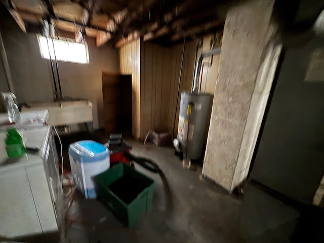 below grade area with gas water heater