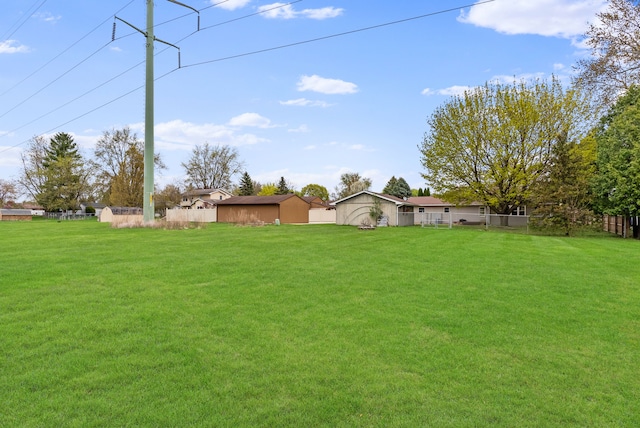 view of yard featuring fence