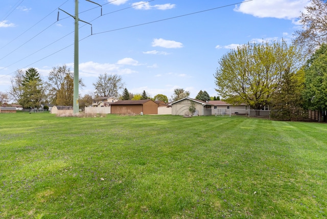 view of yard with fence