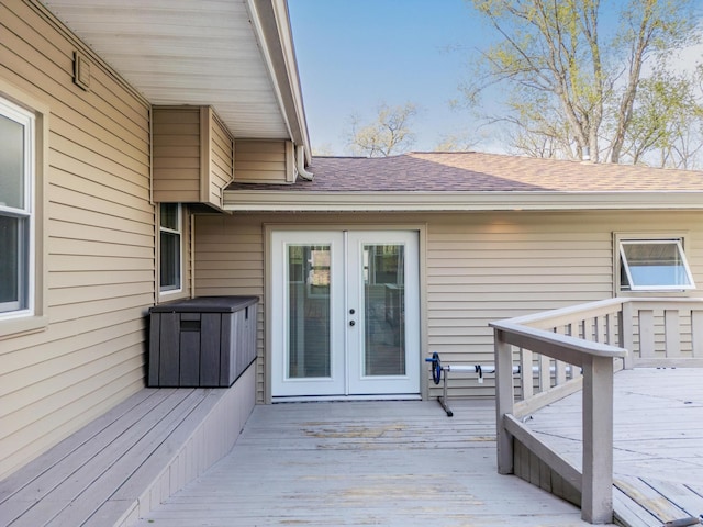 deck featuring french doors