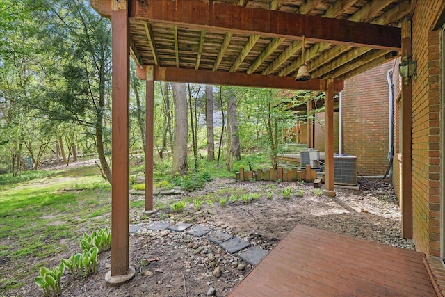 view of patio / terrace featuring central AC