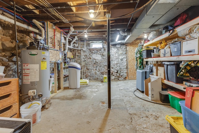below grade area with gas water heater
