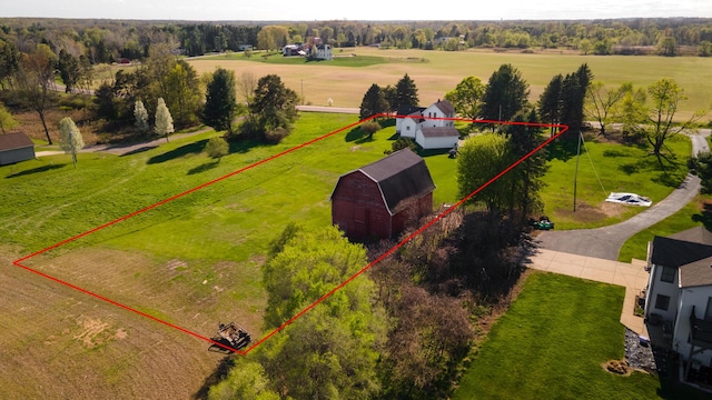 drone / aerial view with a rural view
