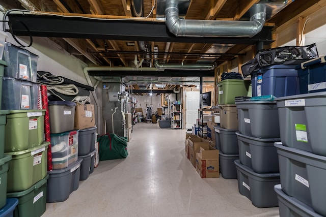unfinished below grade area featuring tile patterned floors