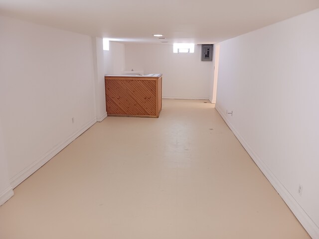 below grade area featuring electric panel