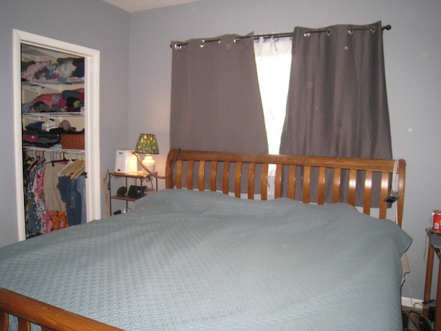 bedroom with a closet and a walk in closet