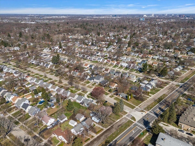 aerial view with a residential view