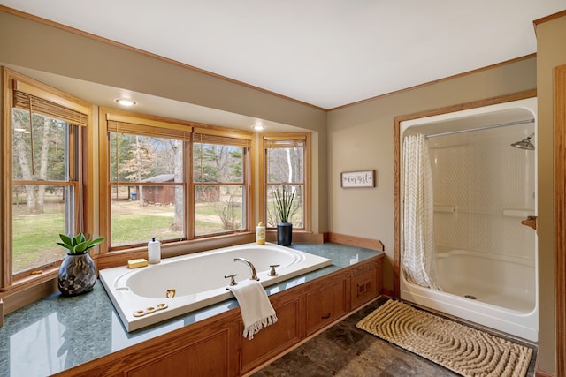 4824 Little Cedar Creek Dr, Attica, MI 48412 - full bath with a shower with shower curtain and a bath