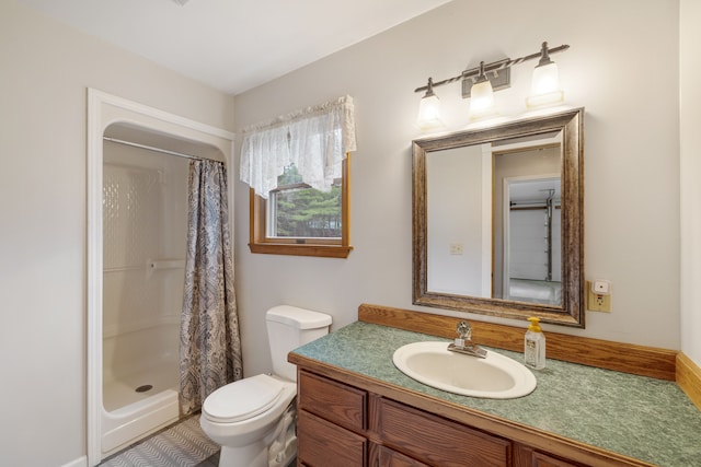 4824 Little Cedar Creek Dr, Attica, MI 48412 - bathroom featuring curtained shower, toilet, and vanity