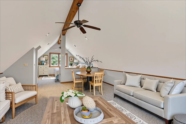 4824 Little Cedar Creek Dr, Attica, MI 48412 - living area featuring ceiling fan, carpet floors, and baseboards