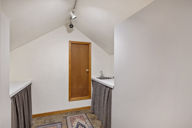 4824 Little Cedar Creek Dr, Attica, MI 48412 - additional living space featuring a sink, lofted ceiling, and baseboards