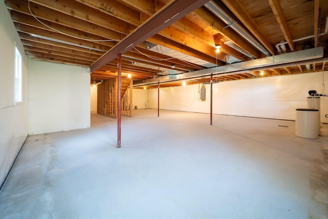 basement with electric panel