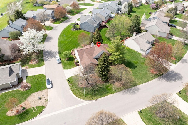 aerial view with a residential view