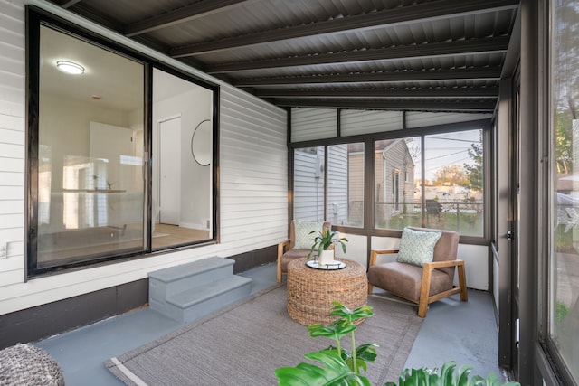 sunroom with entry steps