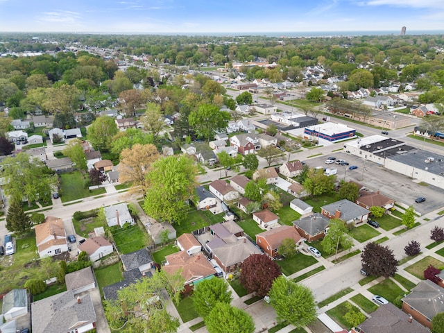 aerial overview of property's location with nearby suburban area