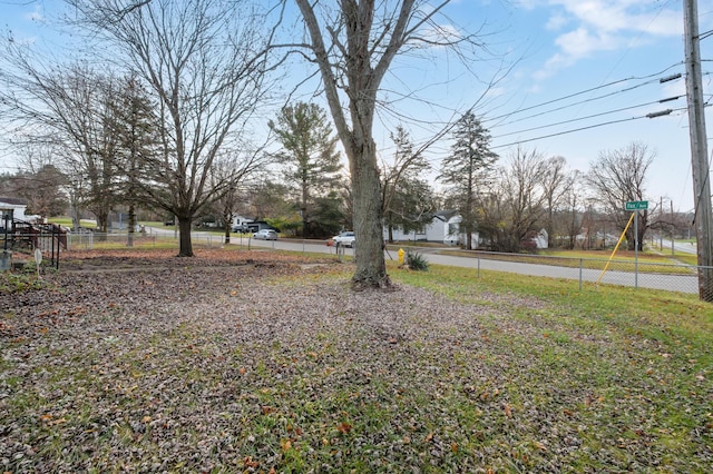 view of yard featuring fence