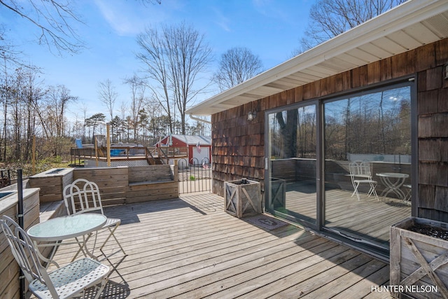 view of wooden deck