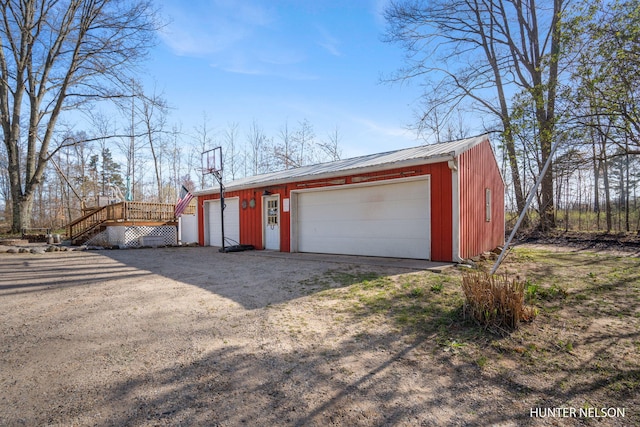 detached garage with driveway