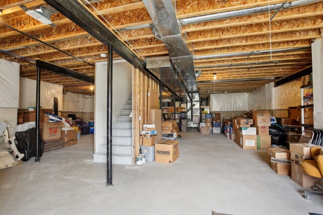 unfinished below grade area with stairs