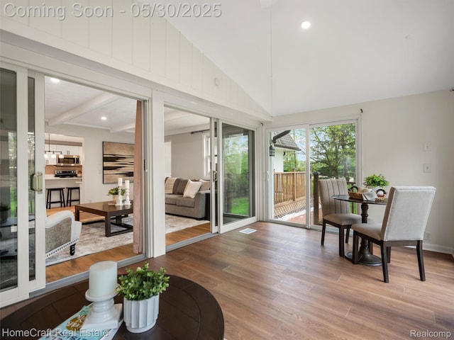 3930 Harris Ln, West Bloomfield, MI 48323 - sunroom featuring vaulted ceiling