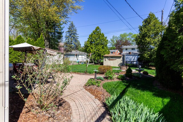 view of yard with fence