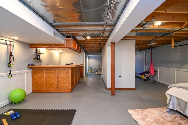 51466 Promenade Ln, New Baltimore, MI 48047 - finished basement featuring bar area and baseboards