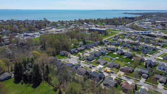 51466 Promenade Ln, New Baltimore, MI 48047 - aerial view of property and surrounding area with a large body of water and nearby suburban area