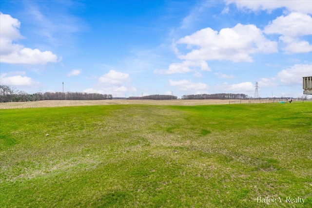view of yard featuring a rural view
