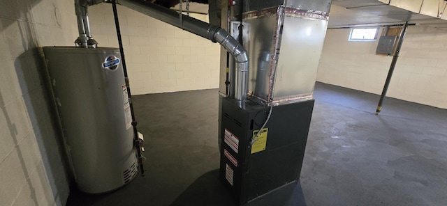 utilities featuring heating unit and water heater