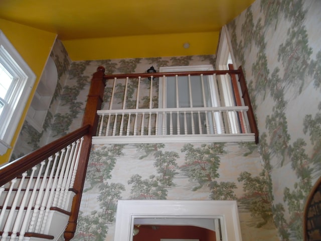 interior space featuring wallpapered walls