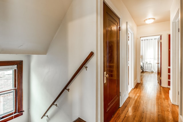 16924 Muirland St, Detroit, MI 48221 - hallway with an upstairs landing and light wood-type flooring