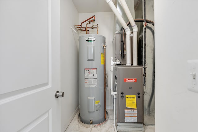 utilities with heating unit and electric water heater