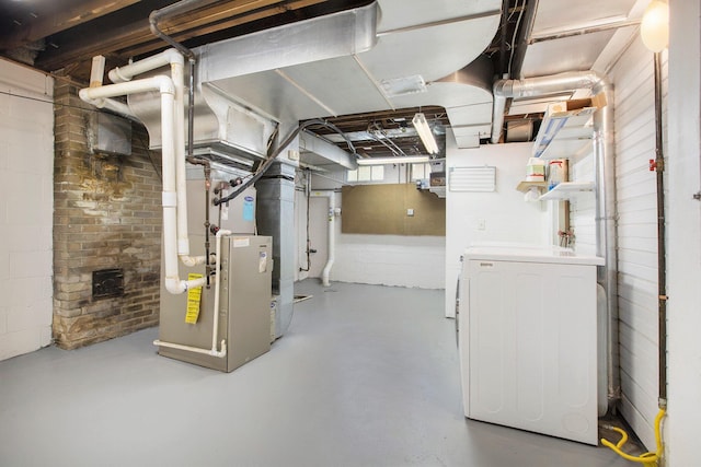 906 Granger Ave, Ann Arbor, MI 48104 - below grade area featuring washer / clothes dryer and heating unit