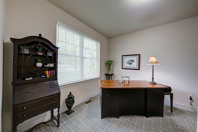 3088 Painted Dr, Howell, MI 48843 - home office featuring baseboards and light carpet