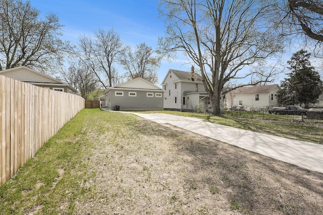 view of yard with fence