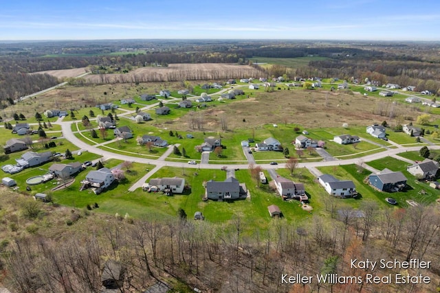 bird's eye view with a residential view