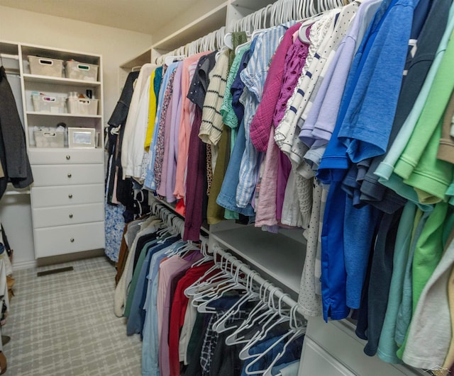 walk in closet with visible vents