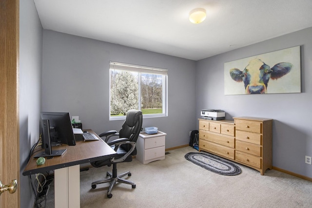 1077 Sun Valley Ln, Allegan, MI 49010 - office area featuring baseboards and light carpet