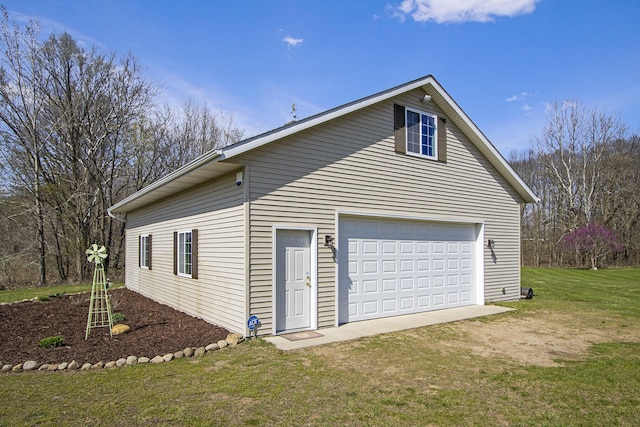 1077 Sun Valley Ln, Allegan, MI 49010 - view of property exterior featuring a yard and a garage