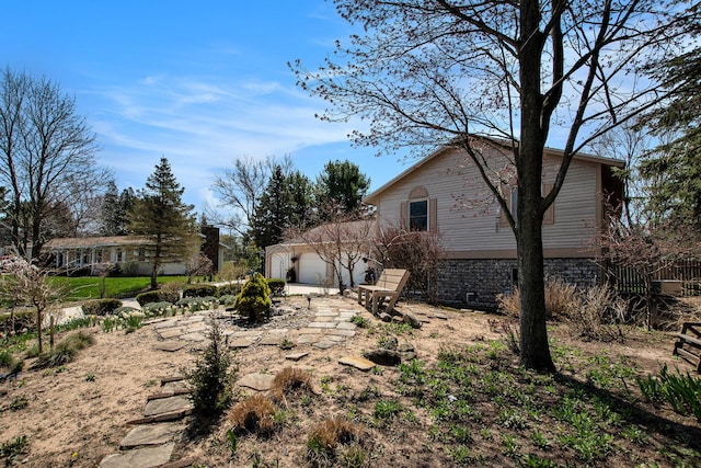 exterior space featuring an attached garage