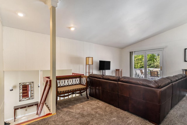 17653 Hiawatha Dr, Spring Lake, MI 49456 - carpeted living room with lofted ceiling