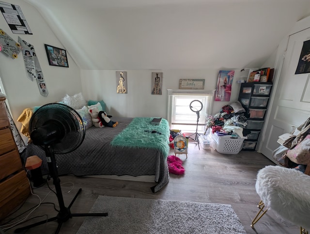 162 Perkins St, Pontiac, MI 48342 - bedroom with vaulted ceiling and wood finished floors