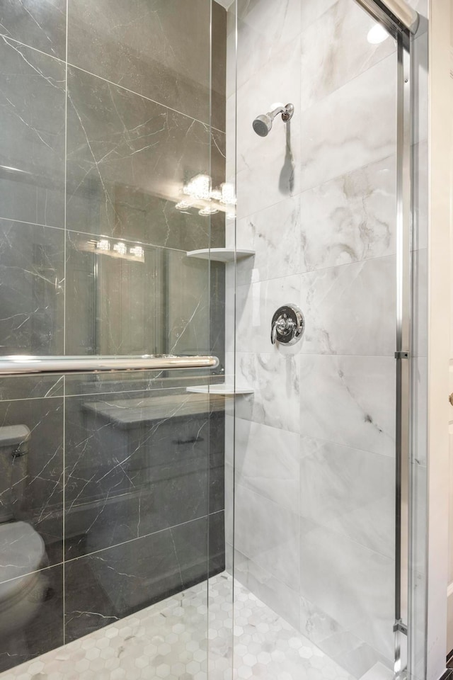 1685 E Wattles Rd, Troy, MI 48085 - bathroom featuring toilet and a stall shower
