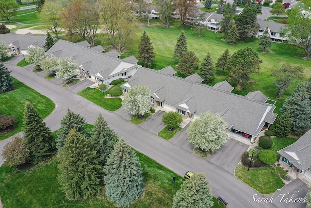 aerial view with a residential view