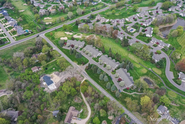 aerial view with a residential view
