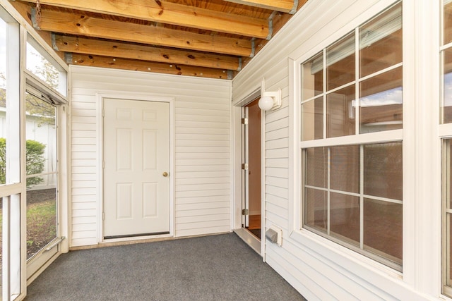 view of unfurnished sunroom